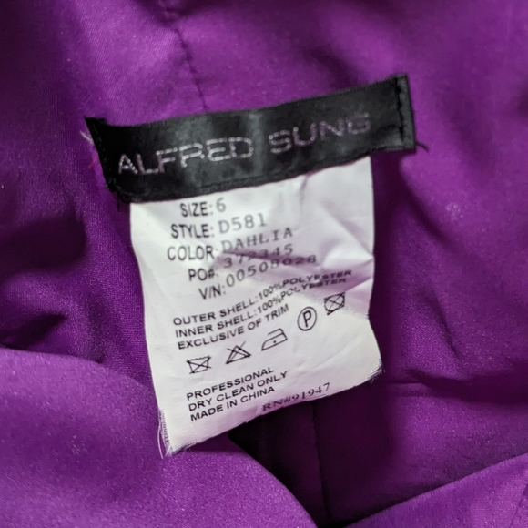 Alfred Sung Strapless Midi with Pockets - Picture 3 of 4